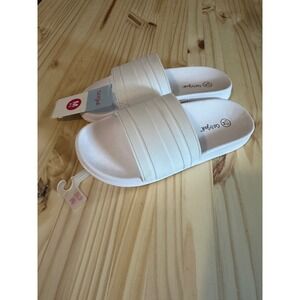 Cat & Jack Kids White Slide Sandals Slip On Shoes Size M 2/3 NWT